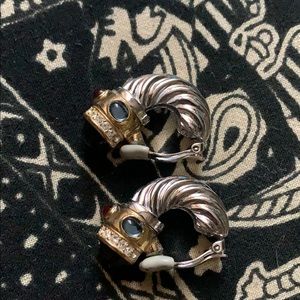 Vintage Clip-on earrings mixed metals gems glam